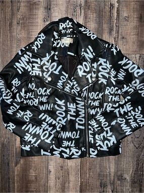 Disney D-Signed Black Rock the Town Leather Jacket